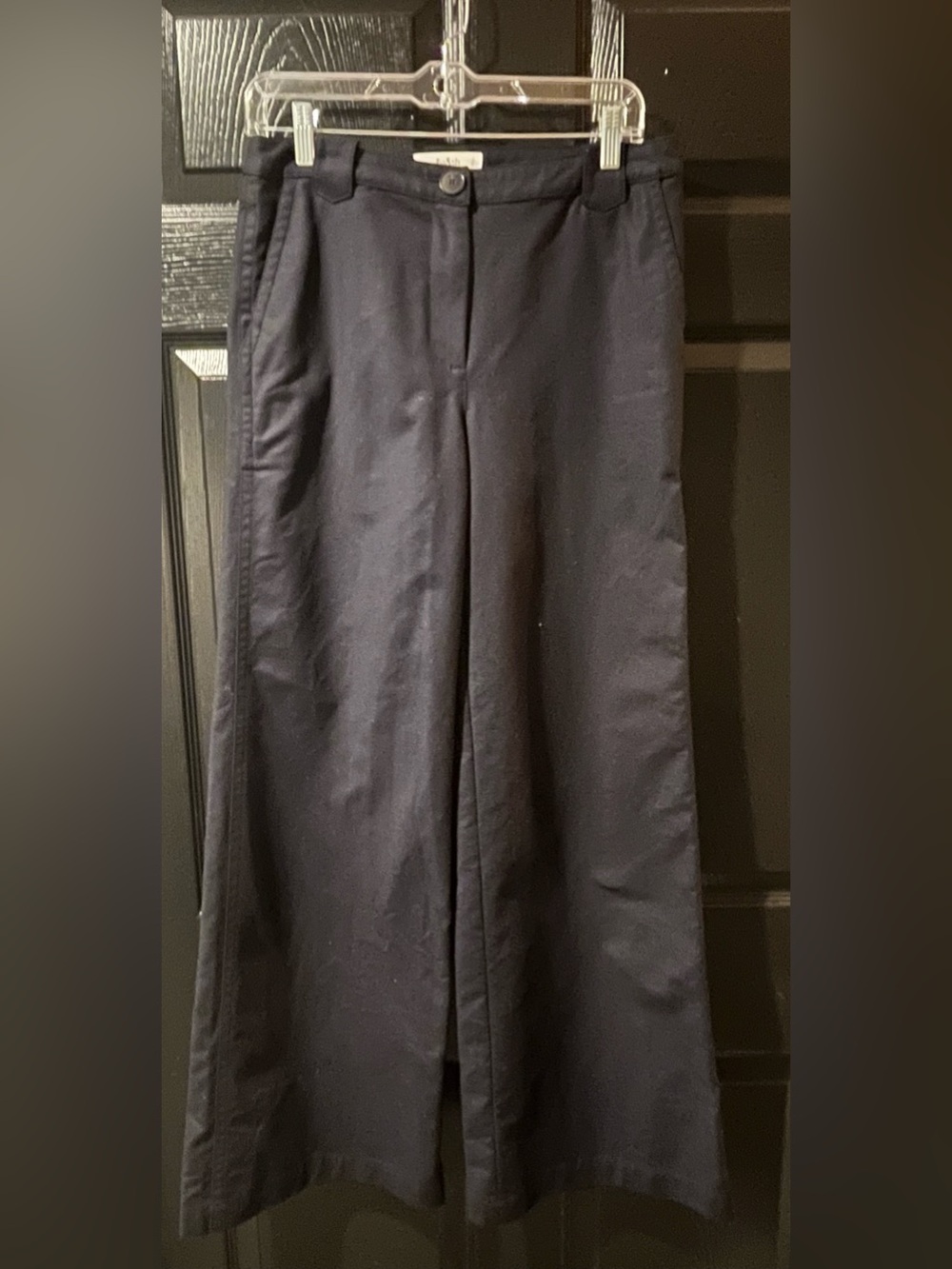 New ba&sh “Lady” Navy Cotton Wide Leg Chinos NWOT